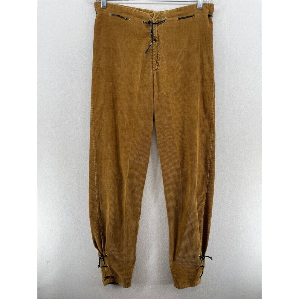 LIZ ROBERTS ROBERT ELLIOT Pants 3 4 Corduroy Tapered Paperbag Riding Brown VTG